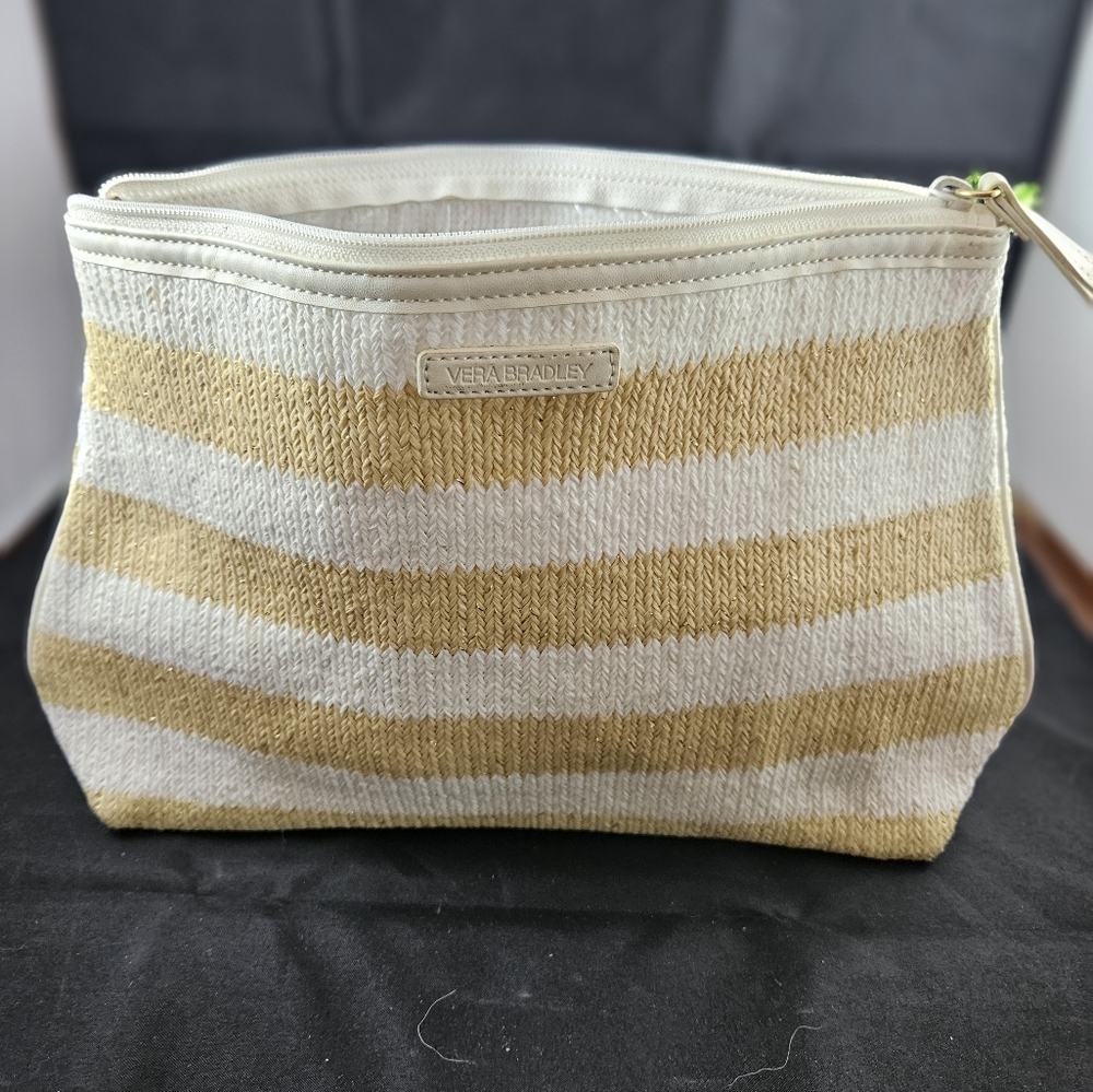 Vera Bradley Striped Cosmetic Natural Stripe makeup bag